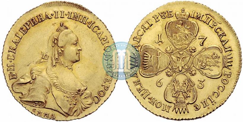 Picture 10 roubles 1763 year ММД 