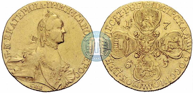 Picture 10 roubles 1765 year СПБ 