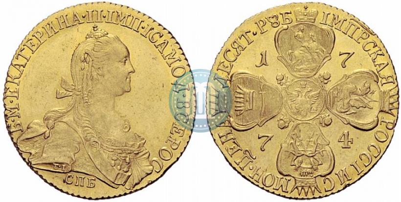 Picture 10 roubles 1774 year СПБ 