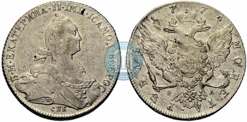 Picture 1 rouble 1774 year СПБ-ФЛ 