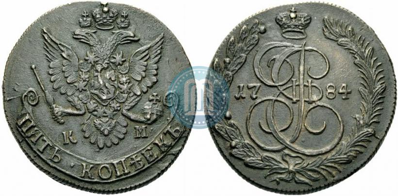 Picture 5 kopecks 1784 year КМ 