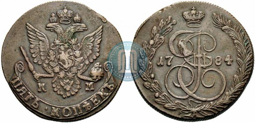 Picture 5 kopecks 1784 year КМ 