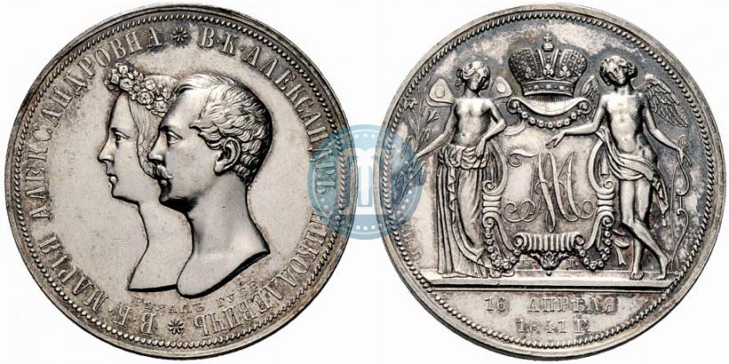 Picture 1 rouble 1841 year СПБ-НГ "In the memory of the wedding of the crown prince"