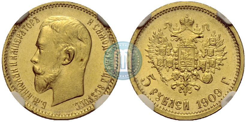 Picture 5 roubles 1909 year (ЭБ) 