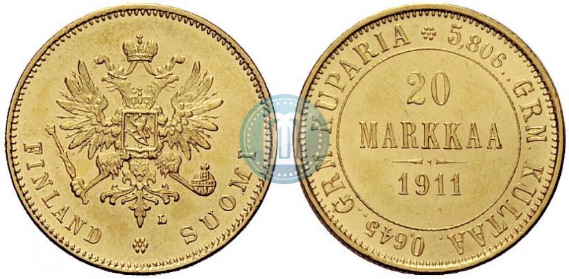 Picture 20 markkaa 1911 year L 