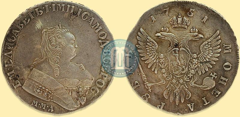 Picture 1 rouble 1751 year ММД 