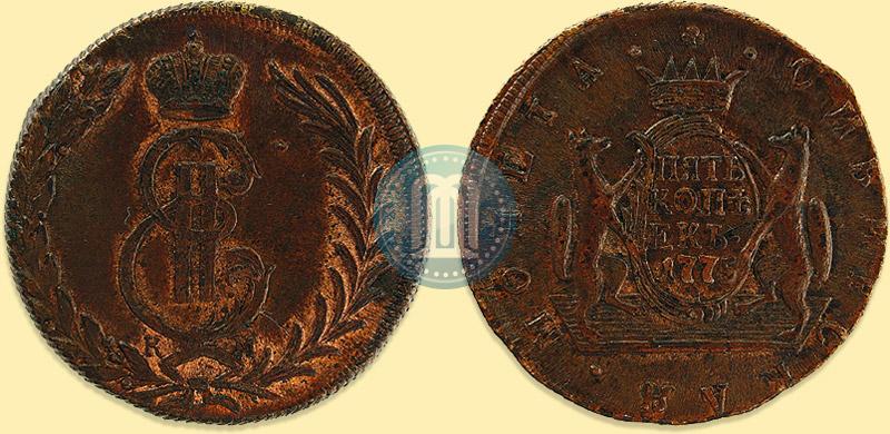 Фото 5 копеек 1775 года КМ 