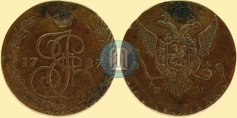 Фото 5 копеек 1787 года ЕМ 