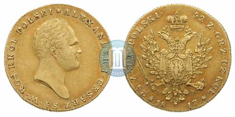 Фото 25 злотых 1817 года IB 