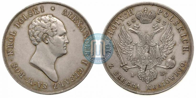 Picture 10 złotych 1823 year IB 