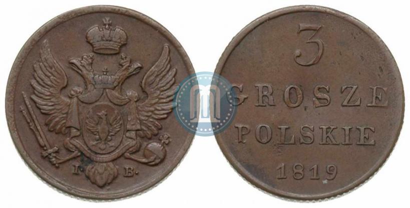 Фото 3 гроша 1819 года IB 
