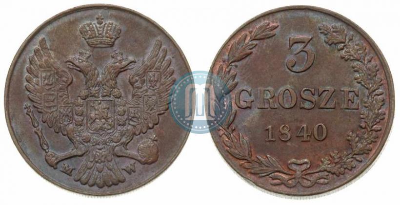 Picture 3 grosze 1840 year MW 