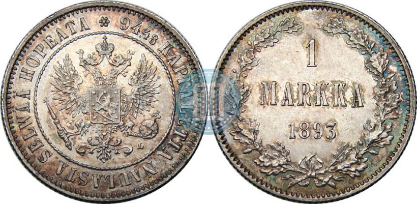 Picture 1 markka 1893 year L 