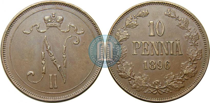 Picture 10 pennia 1896 year  