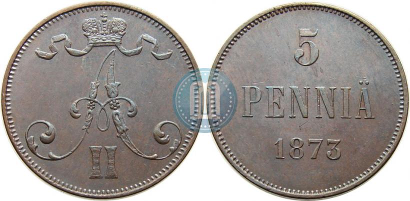 Picture 5 pennia 1873 year  