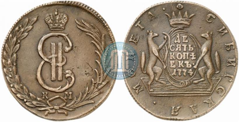 Фото 10 копеек 1774 года КМ 