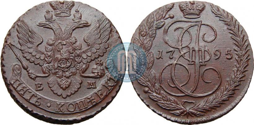 Picture 5 kopecks 1795 year ЕМ 