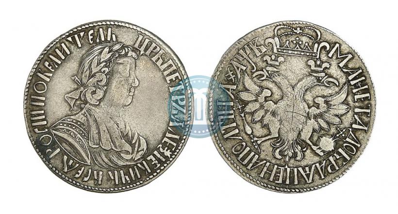 Picture Poltina 1702 year  "With a ribbon near the wreath"