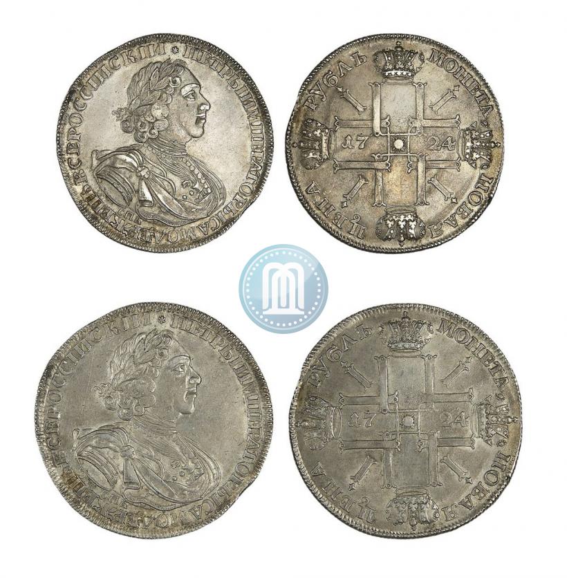 Picture 1 rouble 1724 year СПБ "Sun rouble, portrait in armour"