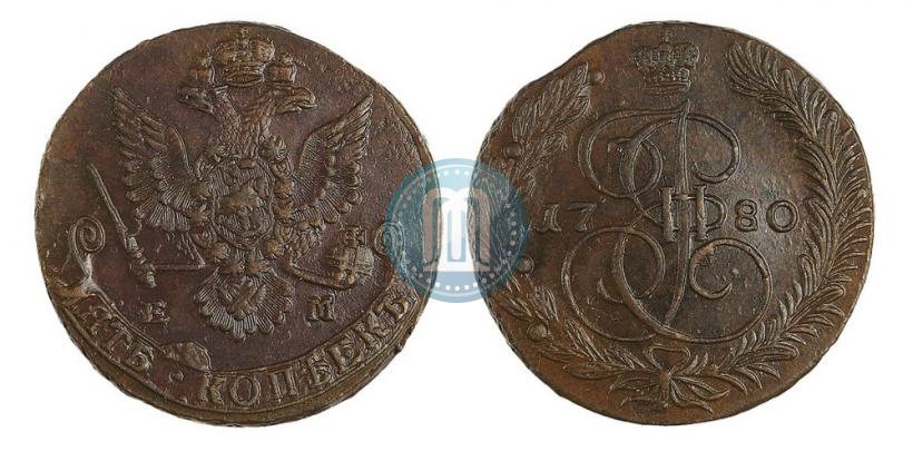 Фото 5 копеек 1780 года ЕМ 