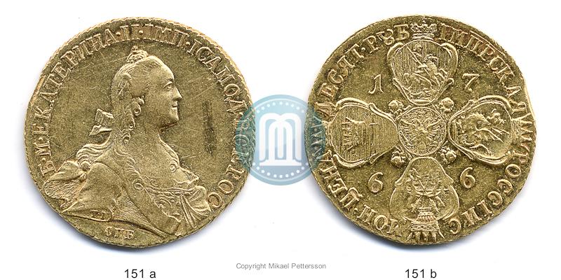 Picture 10 roubles 1766 year СПБ 