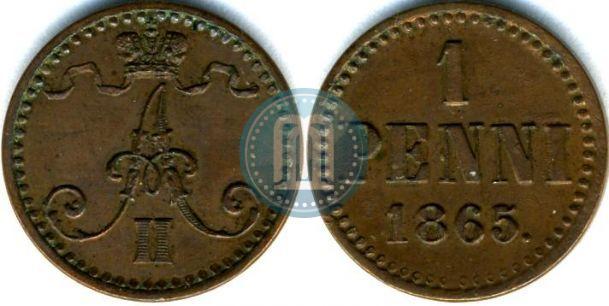 Фото 1 пенни 1865 года  
