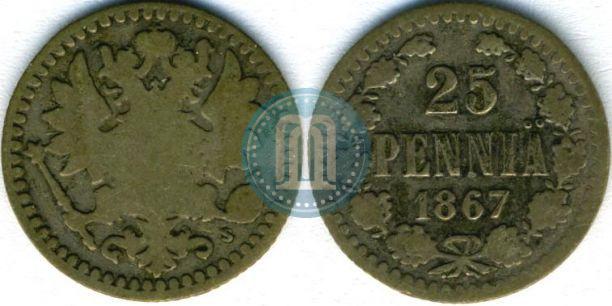 Фото 25 пенни 1867 года S 
