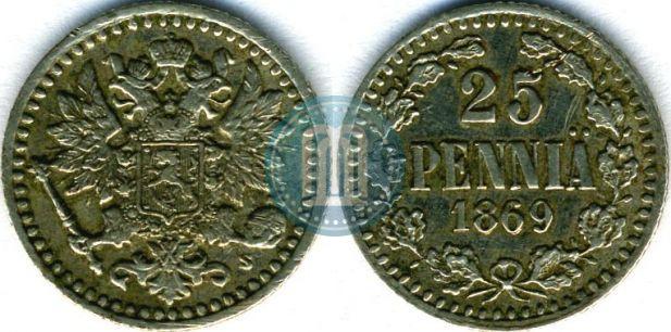 Фото 25 пенни 1869 года S 