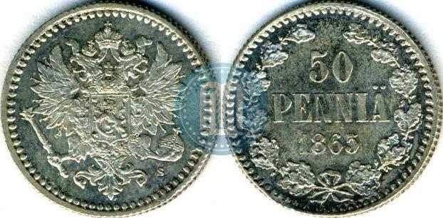 Фото 50 пенни 1865 года S 