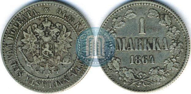 Picture 1 markka 1864 year S 