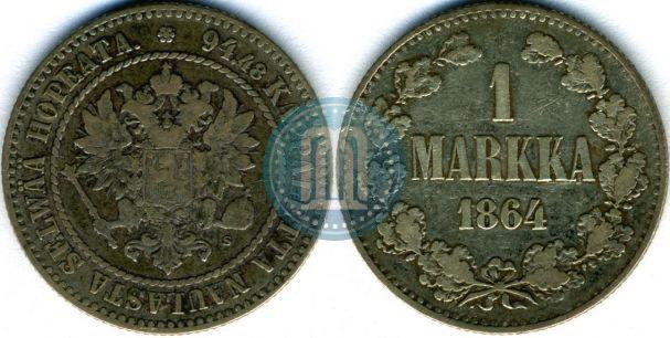 Picture 1 markka 1864 year S 