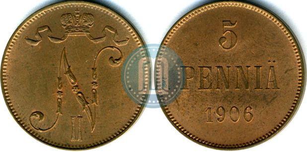 Picture 5 pennia 1906 year  