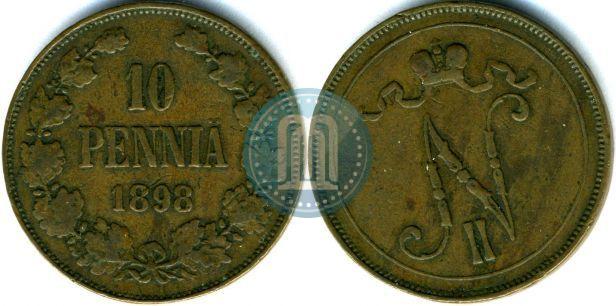 Фото 10 пенни 1898 года  