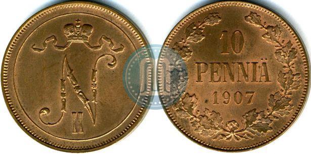 Picture 10 pennia 1907 year  