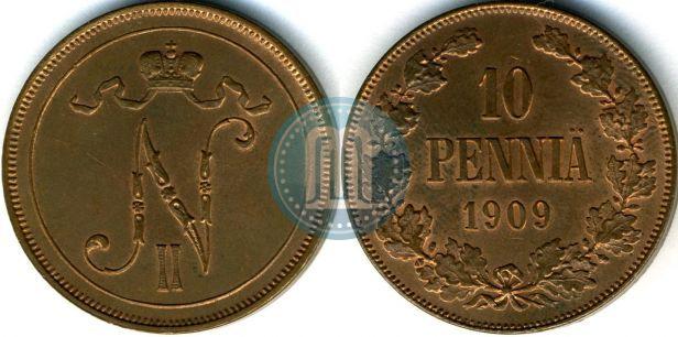 Фото 10 пенни 1909 года  