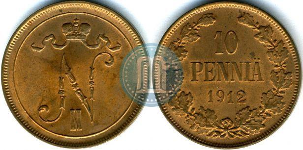 Picture 10 pennia 1912 year  
