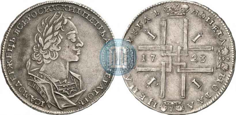 Фото 1 рубль 1723 года  "Портрет в античных доспехах"