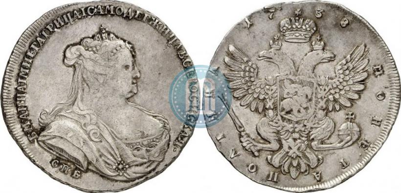 Picture Poltina 1738 year СПБ "Petersburg type"