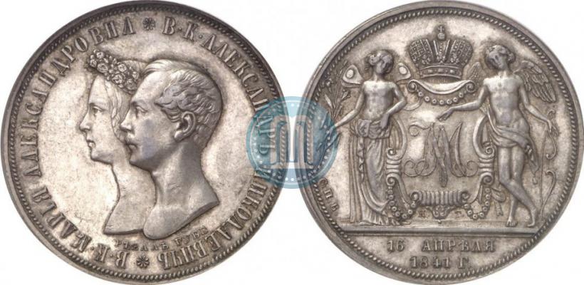 Picture 1 rouble 1841 year СПБ-НГ "In the memory of the wedding of the crown prince"