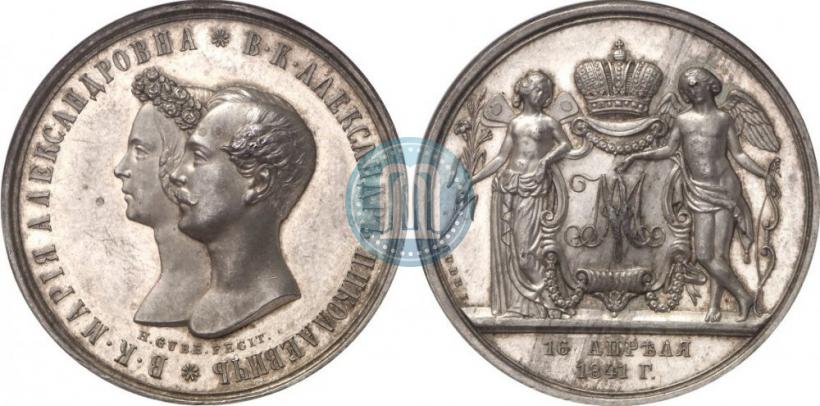 Picture Medal 1841 year H. GUBE. FECIT "In the memory of the wedding of the crown prince"