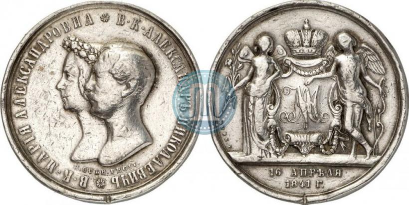 Picture Medal 1841 year H. GUBE. FECIT "In the memory of the wedding of the crown prince"