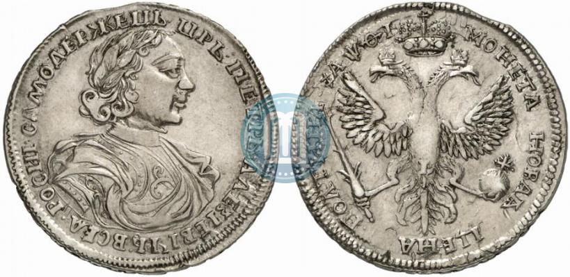 Фото Полтина 1719 года L "Портрет в латах"