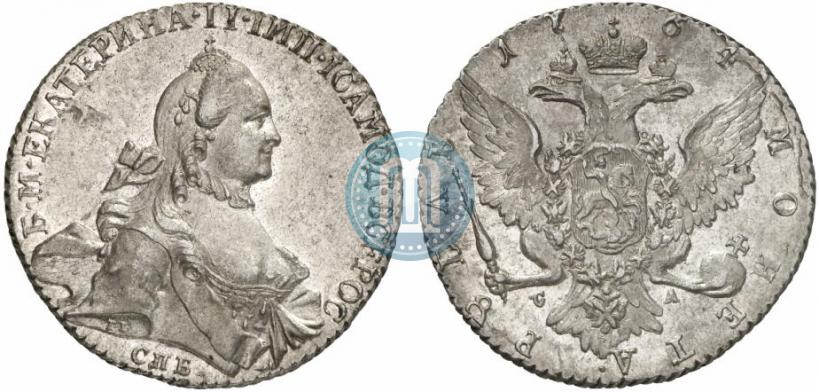 Picture 1 rouble 1764 year СПБ-СА 