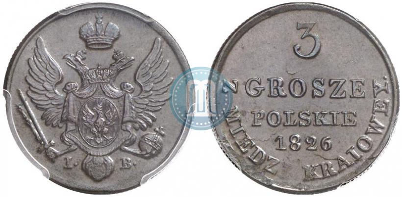 Фото 3 гроша 1826 года IB 