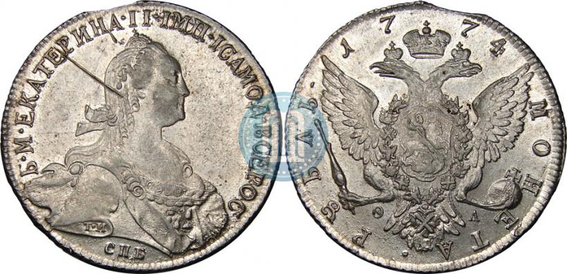 Picture 1 rouble 1774 year СПБ-ФЛ 