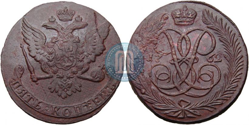 Picture 5 kopecks 1762 year  