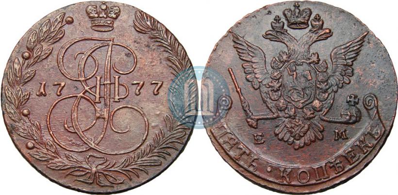 Picture 5 kopecks 1777 year ЕМ 