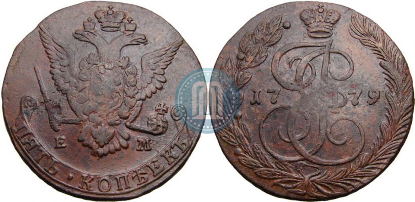 Picture 5 kopecks 1779 year ЕМ 