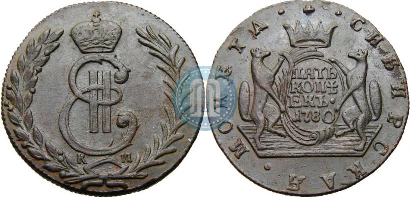 Picture 5 kopecks 1780 year КМ 