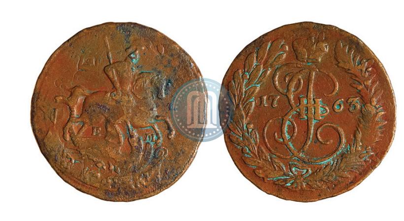 Фото 2 копейки 1763 года ЕМ 